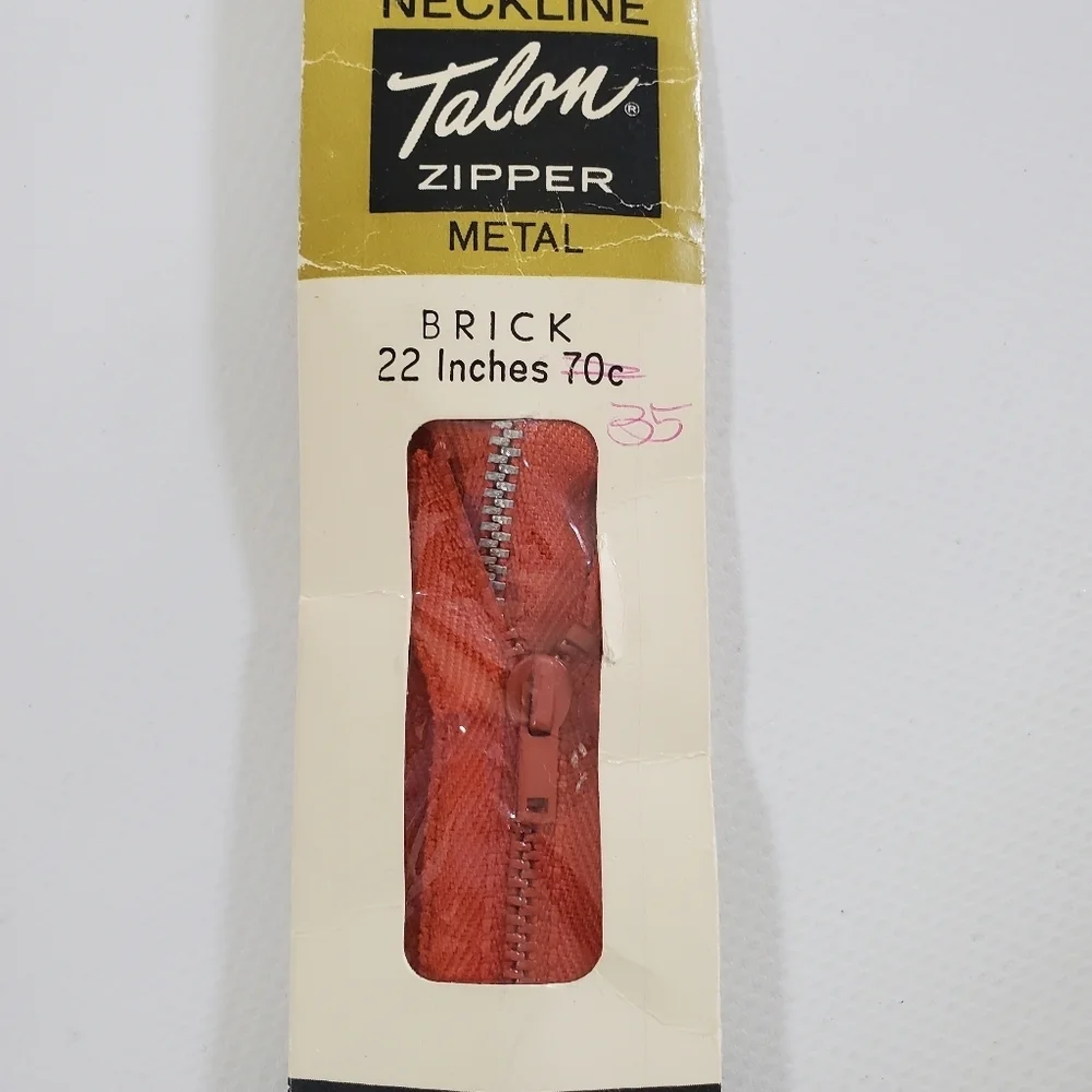 Talon Vintage Zippers Set Of 5 Metal & Nylon Zippers NIP